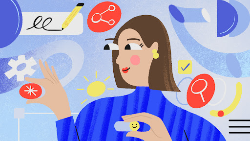 GoogleDesign's tweet card. An interview with Senior Visual Designer leading icons and design systems for Google Fonts