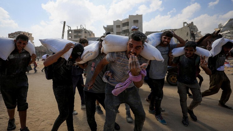 HafedAlGhwell's tweet card. Israel rejects a joint statement which says the suffering of civilians has "reached new depths".
