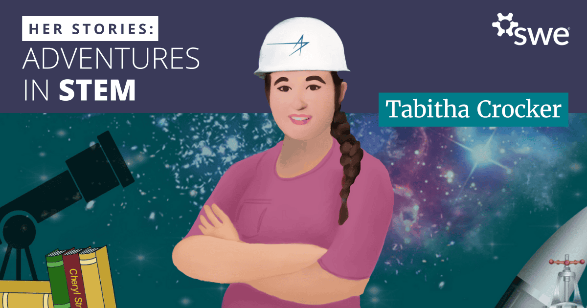 SWEtalk's tweet card. Aerospace engineer Tabitha Crocker proves that persistence, passion, and a love of learning can turn a nonlinear journey into a STEM success story.