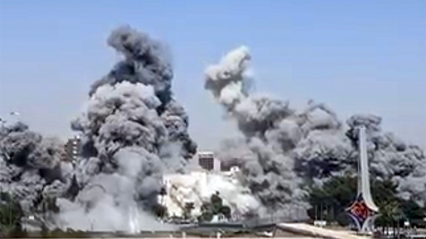axios's tweet card. He was caught off guard by the bombing in Syria and the bombing of the Catholic church in Gaza."