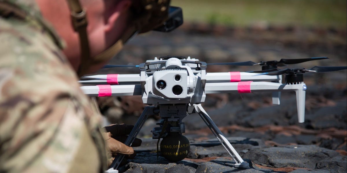 BusinessInsider's tweet card. The Army is late to this, but there's a growing realization that proficiency with small drones will be critical in future fights.