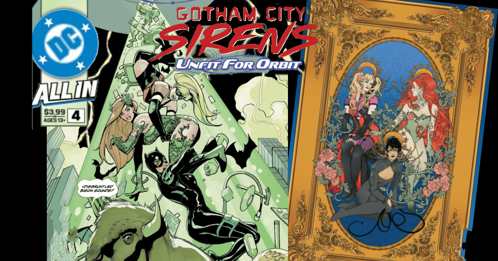 ComicWatchHQ's tweet card. Men may be from Mars, but baddies are from Venus…Gotham City watch out in Gotham City Sirens: Unfit for Orbit #4 on shelves and digital platforms on July 23, 2025, from @mymonsterischic #Haining...
