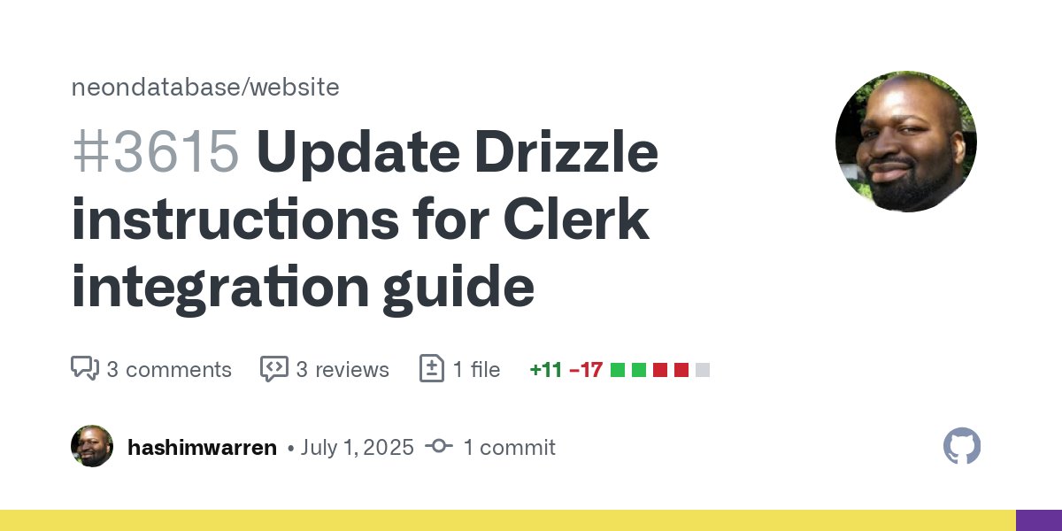 hashim_warren's tweet card. The guide directs users to run a Drizzle CLI command that is deprecated. This change updates the command based on Drizzle's docs