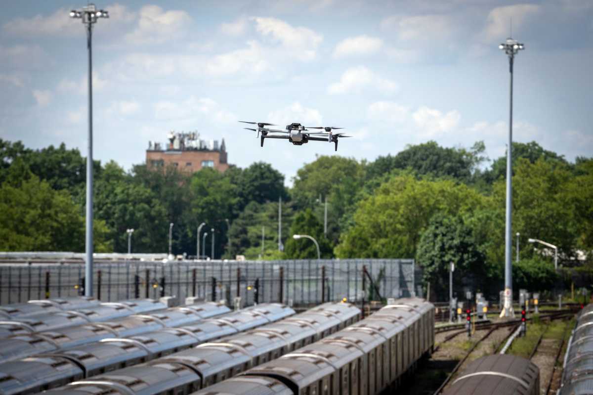 amNewYork's tweet card. NYPD drones have been used to help rescue more than 200 people, mostly teens, from the tops, sides and rears of moving trains since the program to fight