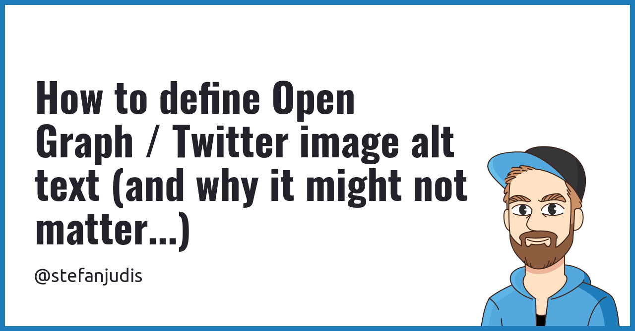 slicknet's tweet card. Learn how to define alternative text for Facebook/Twitter previews and discover that it's not improving accessibility.