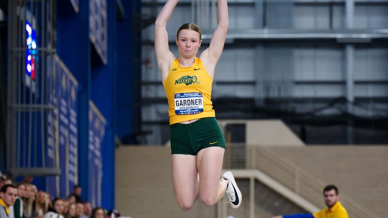 NDSUTrackField's tweet card. Sydney Arndt, Arienne Birch, Grace Emineth, Ella Gardner, Jacee Johannsen, Adison Kapitzke, Allison Otto-Fitzsimons, Merrideth Spiers, and Annabel Thorstenson were recognized as All-Academic indivi...