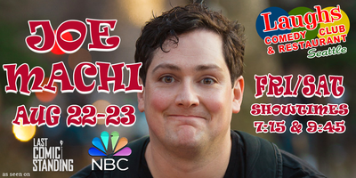 joemachi's tweet card. Join us! Aug. 22nd and 23rd, doors at 6:30 PM Friday-Saturday 7:15 and 9:45pm. 2-item minimum menu purchase, full bar and dinner available.