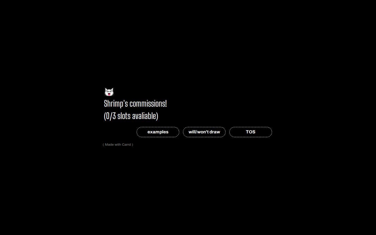 shrimpamine's tweet card. comms