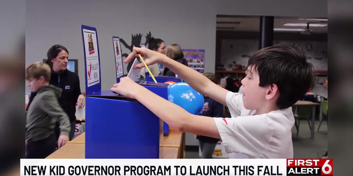 WOWT6News's tweet card. Attention all 5th grader parents: You may want to help your kid get their campaign slogans ready because they could be the first Kid Governor of Nebraska!
