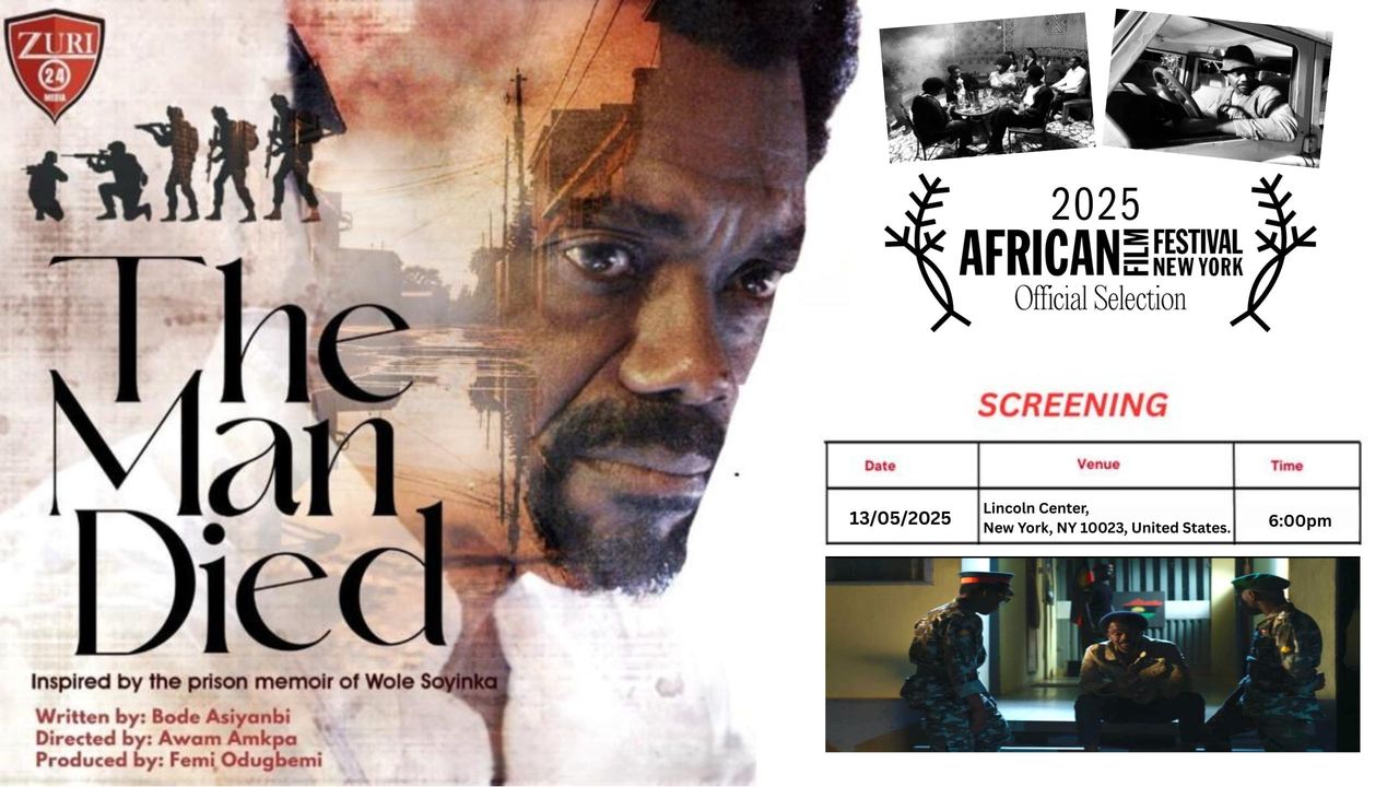 femiodugbemi's tweet card. The 32nd African Film Festival New York (AFFNY) is set to showcase The Man Died, a 105-minute feature film inspired by the prison notes