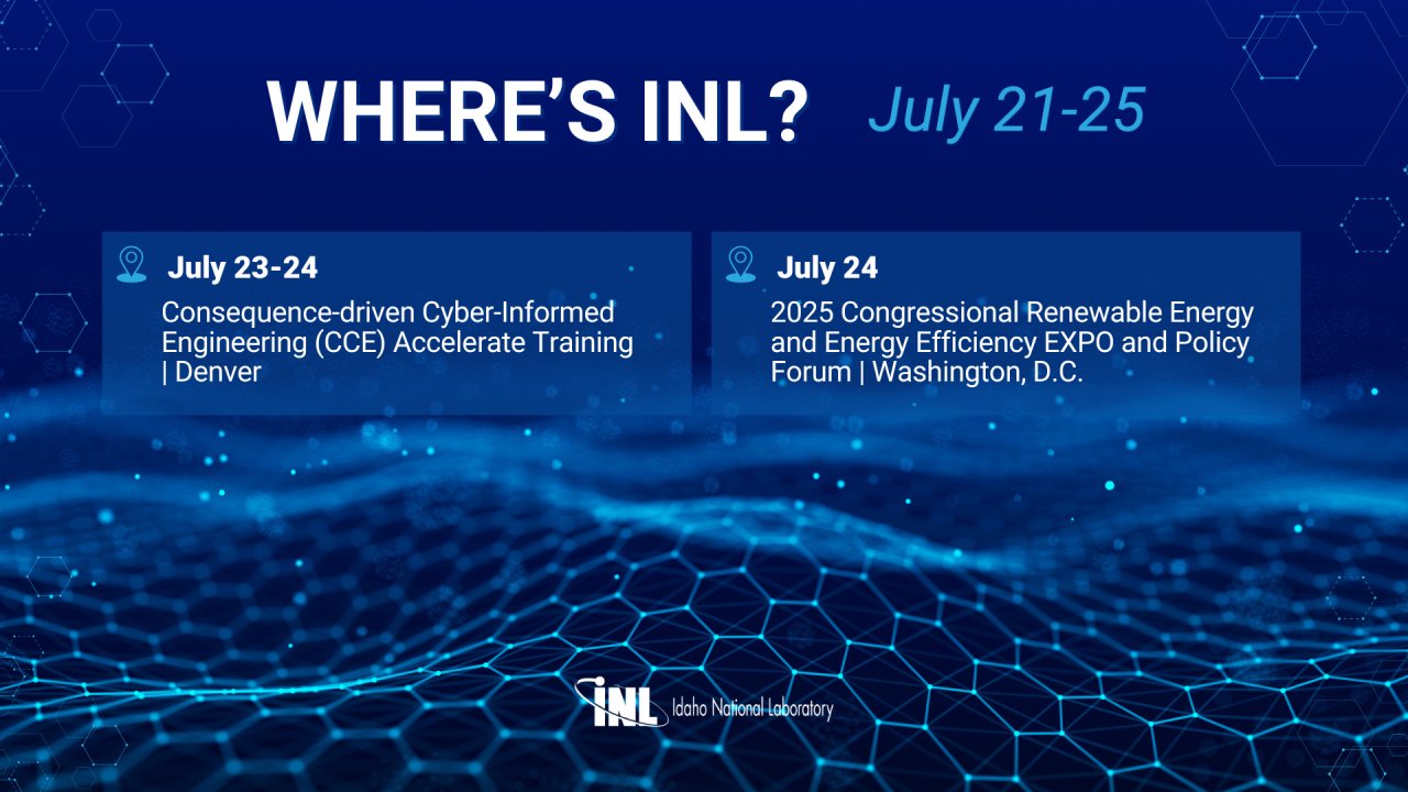 INL's tweet card. Wednesday, July 23 - Thursday, July 24 📍Consequence-driven Cyber-informed Engineering (CCE) Accelerate training | Denver INL experts will host the FINAL regional ACCELERATE training of 2025 target...