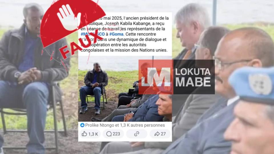 lokutaMABE's tweet card. Un compte Facebook a publié, le 26 mai 2025, une photo de l’ancien président congolais, Joseph Kabila Kabange, aux côtés des représentants de la Mission des Nations Unies pour la stabilisation en RDC...