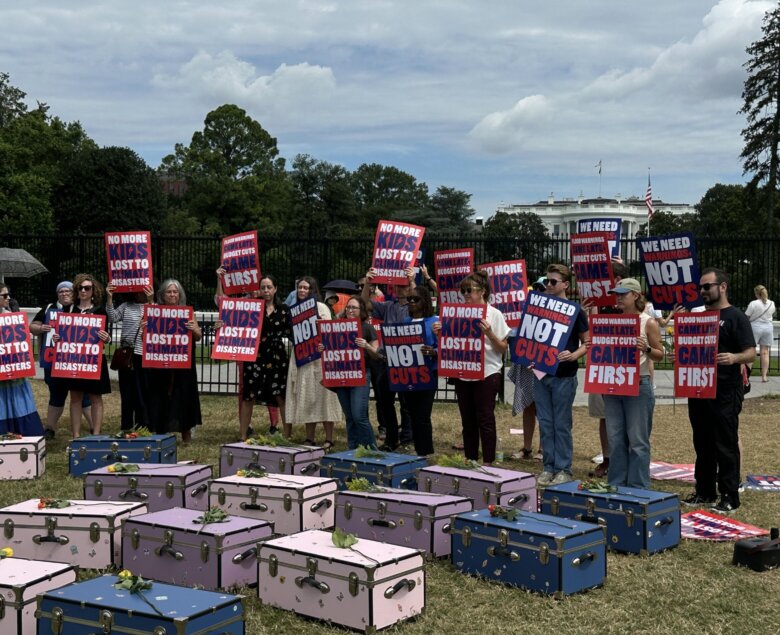 WTOP's tweet card. A rally and memorial was held on the Ellipse near the White House for the victims of the Kerr County, Texas, flood on the weekend after the Fourth of July.