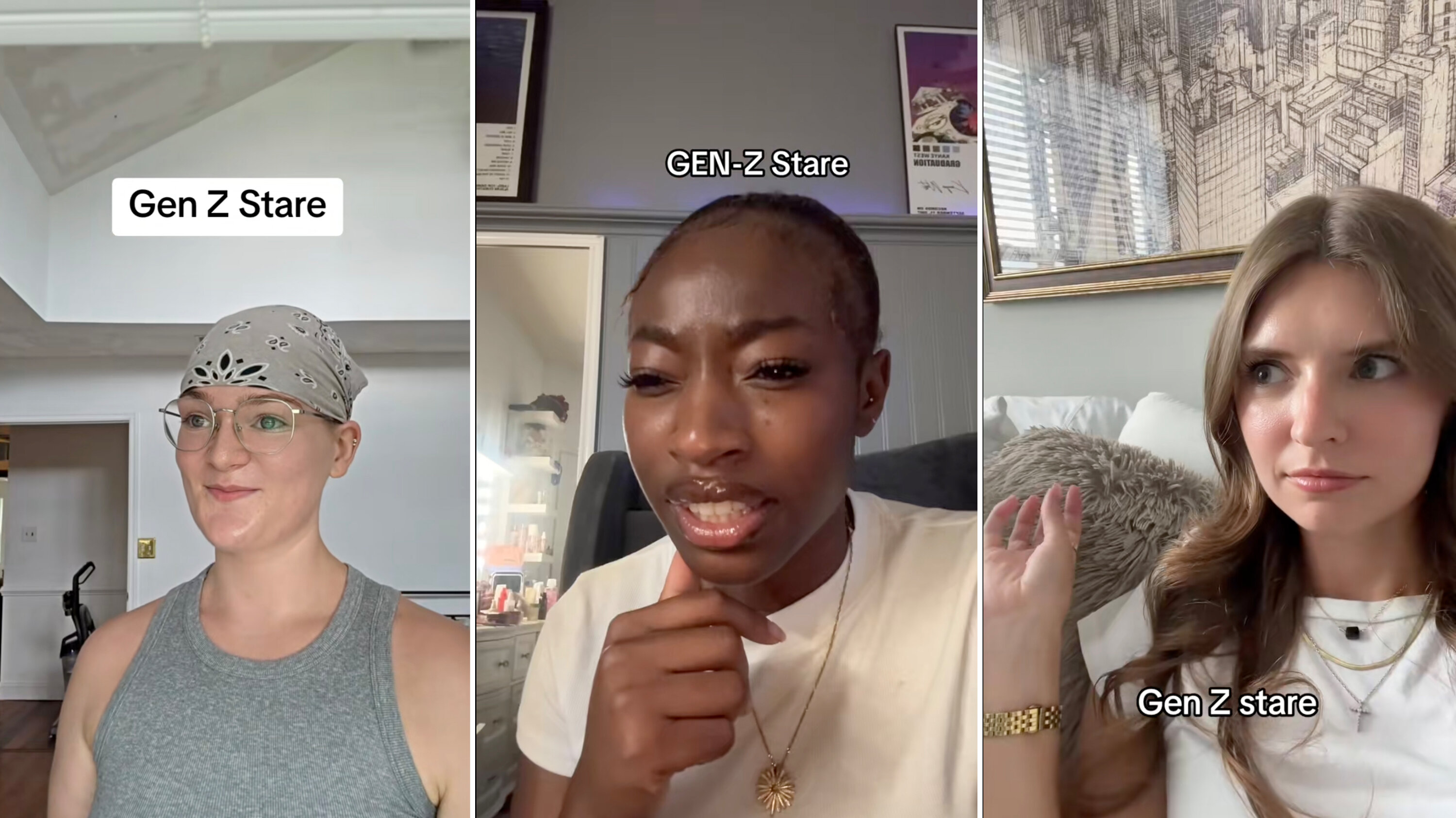 familyunequal's tweet card. A generational debate has started over Gen Z’s tendency to respond to various social situations with a long and intentional stare.