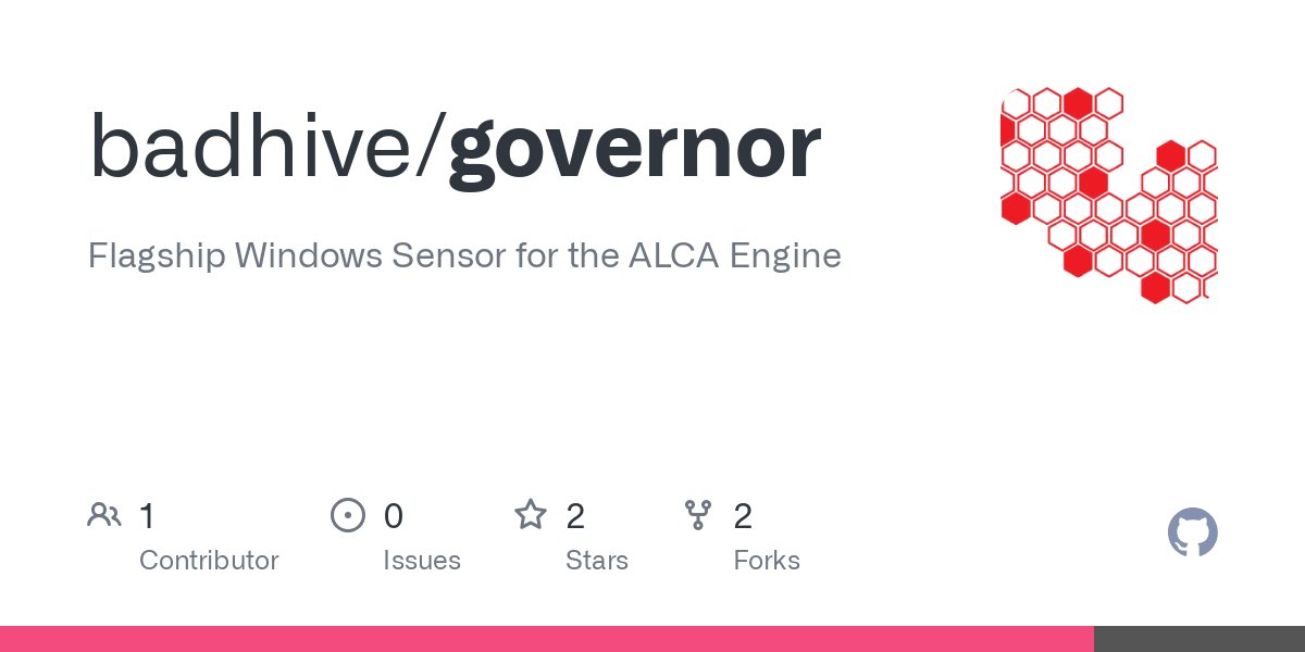 spygrum's tweet card. Flagship Windows Sensor for the ALCA Engine. Contribute to badhive/governor development by creating an account on GitHub.