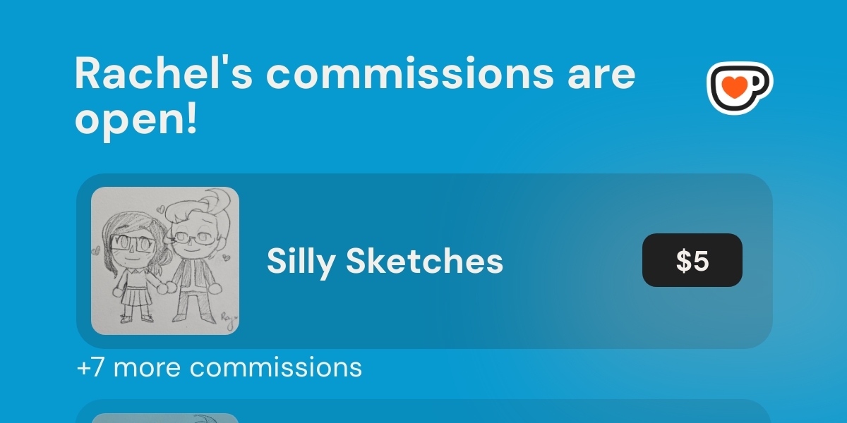 ray_sakura_art's tweet card. Commissions Open! Click to see Rachel's commission menu.
