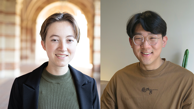 UCLAengineering's tweet card. Third-year bioengineering student Amelia Rodolf and second-year computer science student Edward Sun from the UCLA Samueli School of Engineering have earned
