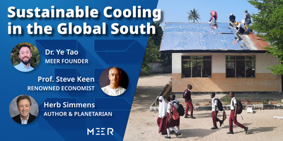 MEERsrm's tweet card. Explore sustainable cooling strategies transforming cities and protecting communities from extreme heat. Join MEER at LCAW 2025.