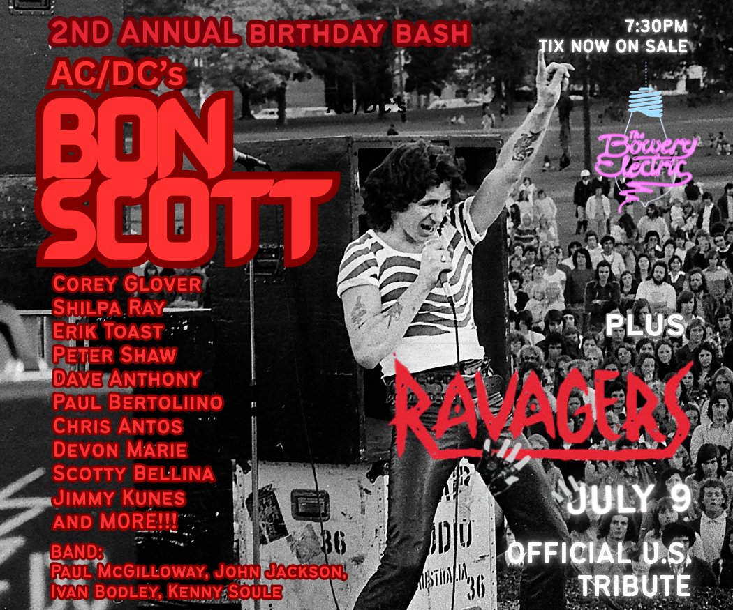 RevDaddyLove's tweet card. 2nd Annual BON SCOTT BIRTHDAY BASH - The Bowery Electric