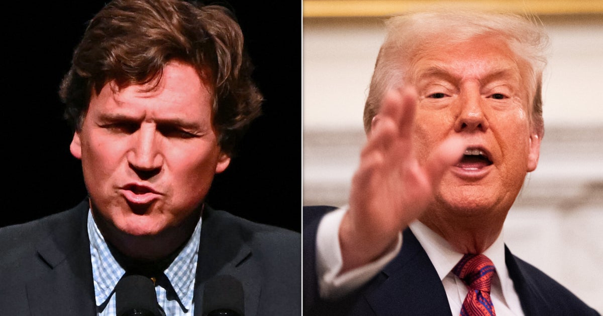 HuffPostPol's tweet card. Trump alleged that Carlson phoned him to say sorry after they had a public falling out on a key issue.