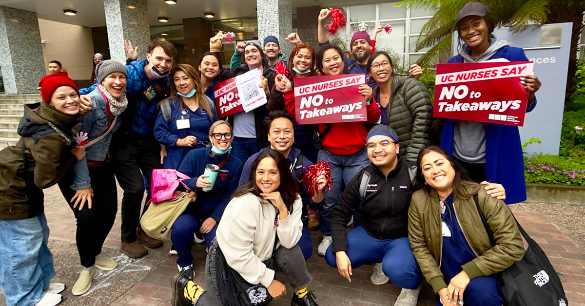 CalNurses's tweet card. Registered nurses working at University of California medical centers (UC) held rallies across the state on June 10 to mark the start of their contract negotiations.