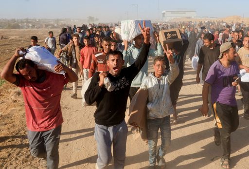 trtworld's tweet card. Palestinian and Arab activists launch hunger strikes to protest Israel’s blockade on Gaza, as health officials report dozens of children dead from starvation and malnutrition.