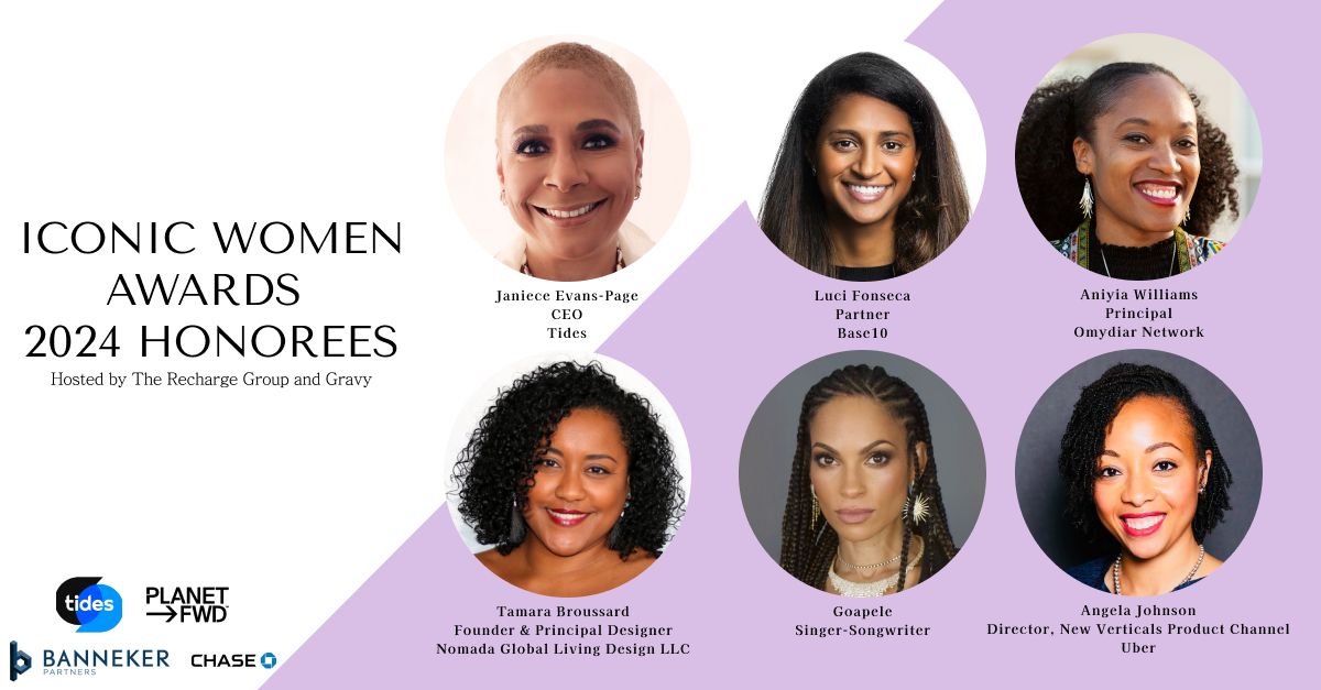 Goapele's tweet card. Wow - what an incredible group of investors, artists, and leaders to be among! Grateful for this and excuse me while I go play some Goapele 🎵 #IconicWomenAwards #WomensHistoryMonth Janiece Evans-P...
