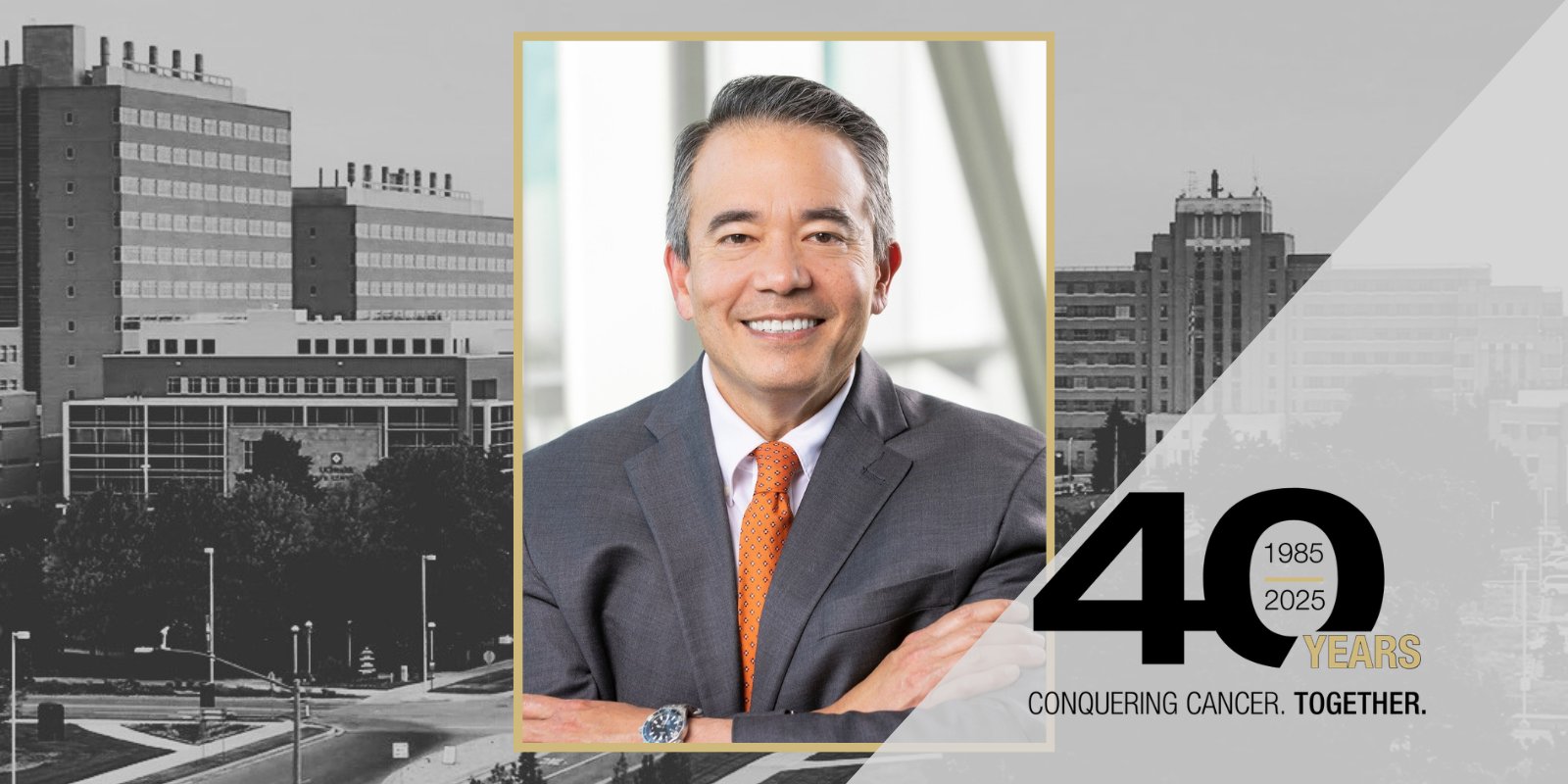 CUCancerCenter's tweet card. CU Cancer Center director Rich Schulick, MD, MBA, reflects on the 40th anniversary of the cancer center, and looks forward to the future.