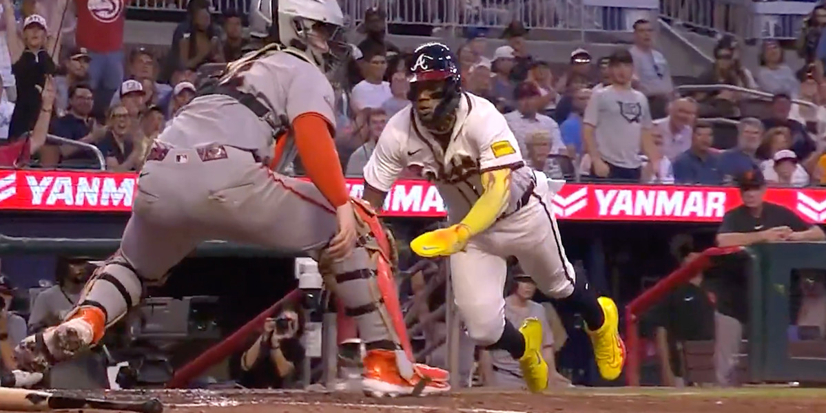 SBNation's tweet card. Braves star Ronald Acuña Jr. delivered another eye-popping moment Monday against the Giants