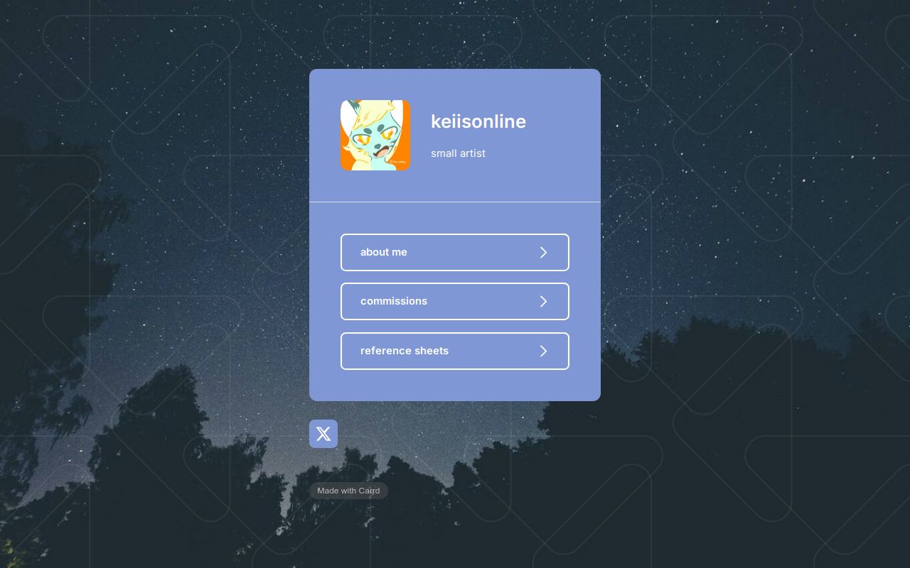 keiisonline's tweet card. carrd