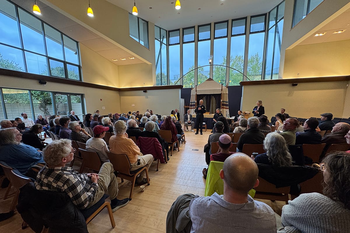 Howard_Lovy's tweet card. " We know what's happening. We all feel it," said Teresa Drenick of the American Jewish Committee, an organizer of the event.