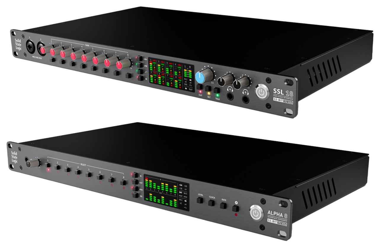 trigger303's tweet card. Solid State Logicが26イン／28アウトのUSBオーディオインターフェースSSL18とインターフェースエキスパンダーAlpha8を発表。高精度AD/DAコンバーターを搭載し、多チャンネル録音に最適。