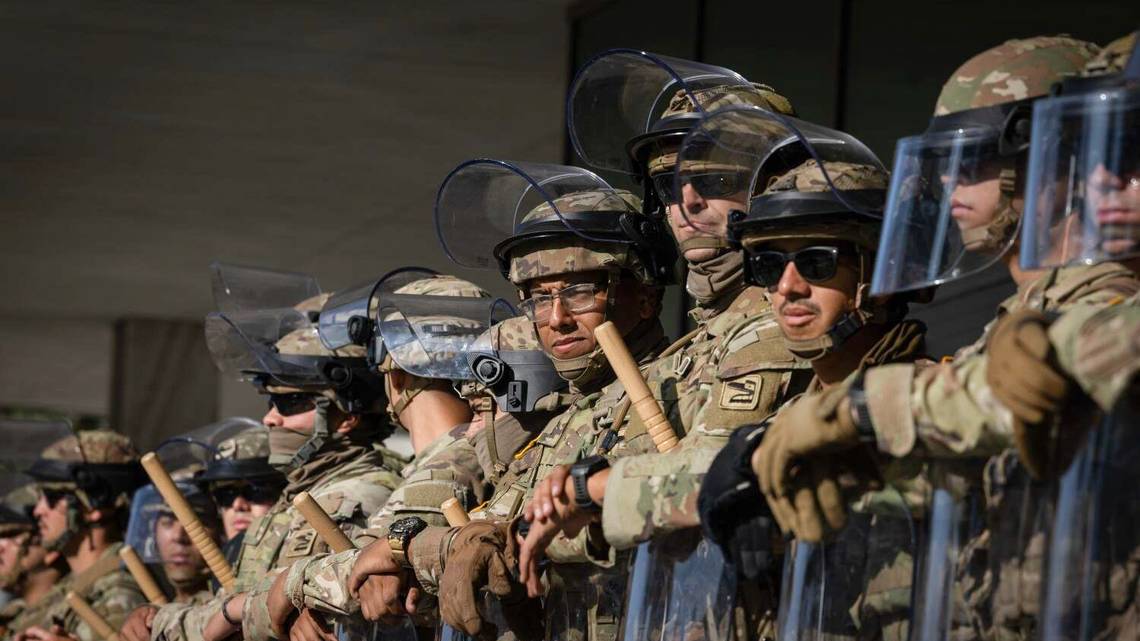 sacbee_news's tweet card. There are still about 2,000 California Army National Guard soldiers assigned to protect federal buildings and personnel in Los Angeles.