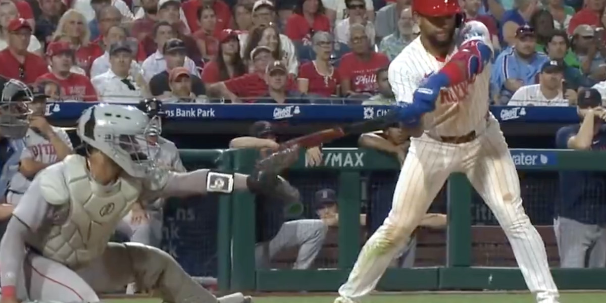 SBNation's tweet card. The Phillies beat the Red Sox in unprecedented fashion