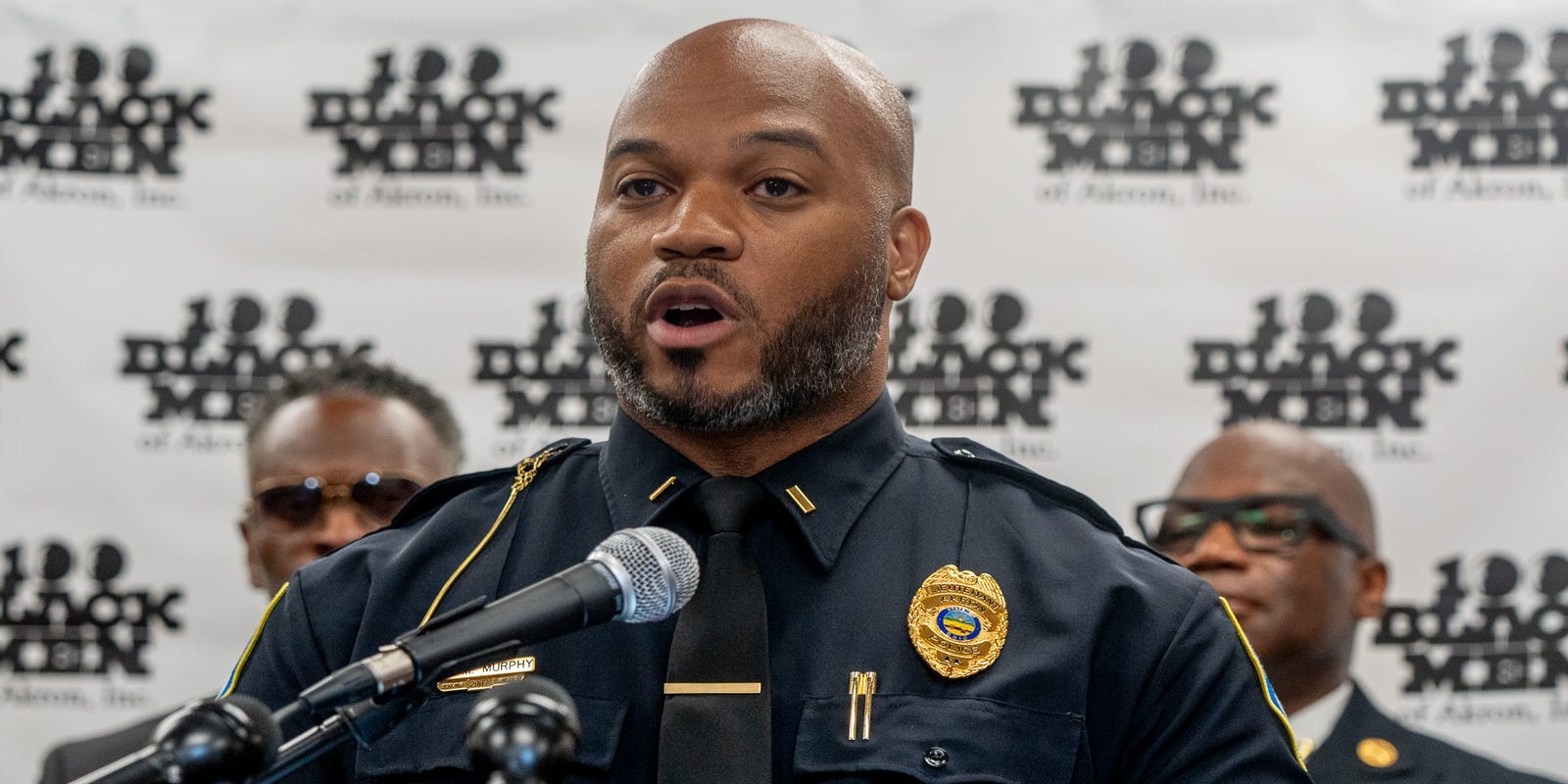 atlTVnews's tweet card. Members of 100 Black Men Akron held a press conference July 14 at Mason CLC, a week after a large shooting there left over a dozen people injured.
