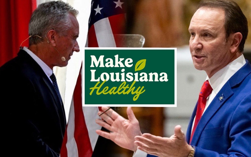 TheMAHA_Report's tweet card. HHS Secretary RFK Jr. joined Louisiana Governor Jeff Landry as the state signed a sweeping MAHA bill banning artificial dyes in schools, requiring transparency on seed oils, and mandating nutrition...