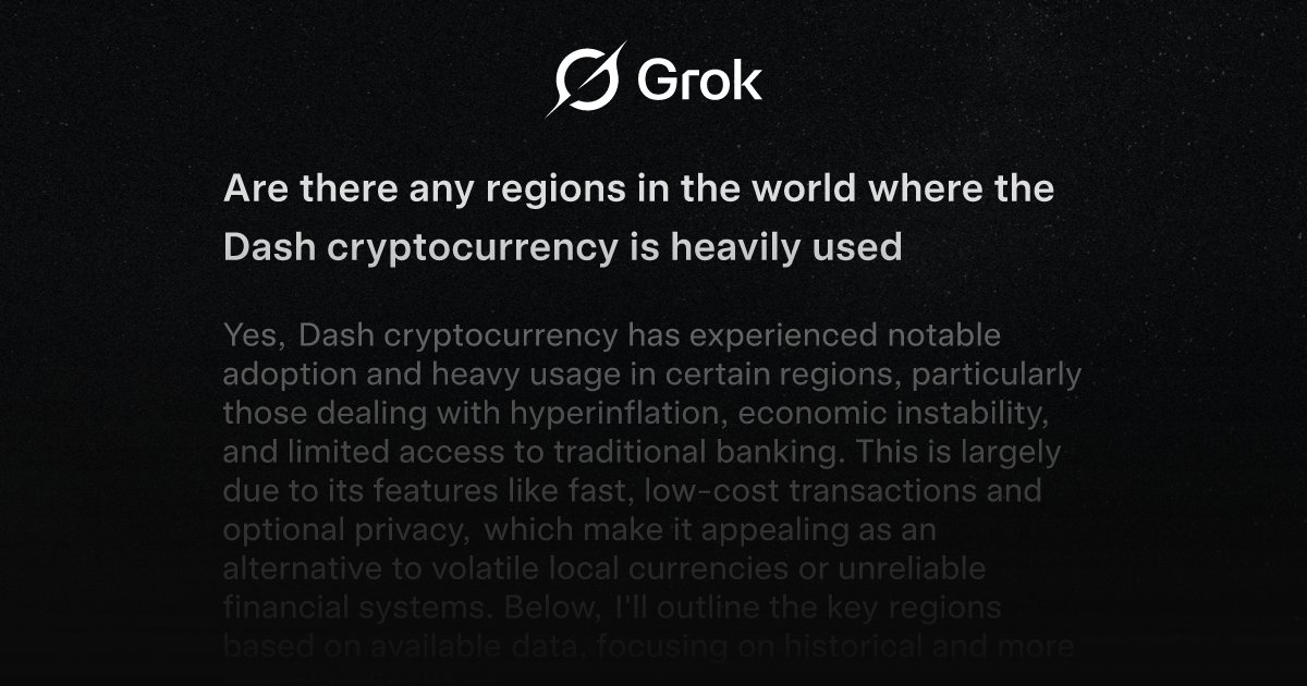 WestTexian's tweet card. Are there any regions in the world where the Dash cryptocurrency is heavily used