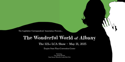 TheLCAShow's tweet card. Get ready for the 123rd Annual Show hosted by the New York State Legislative Correspondents' Association — it's going to be a blast!