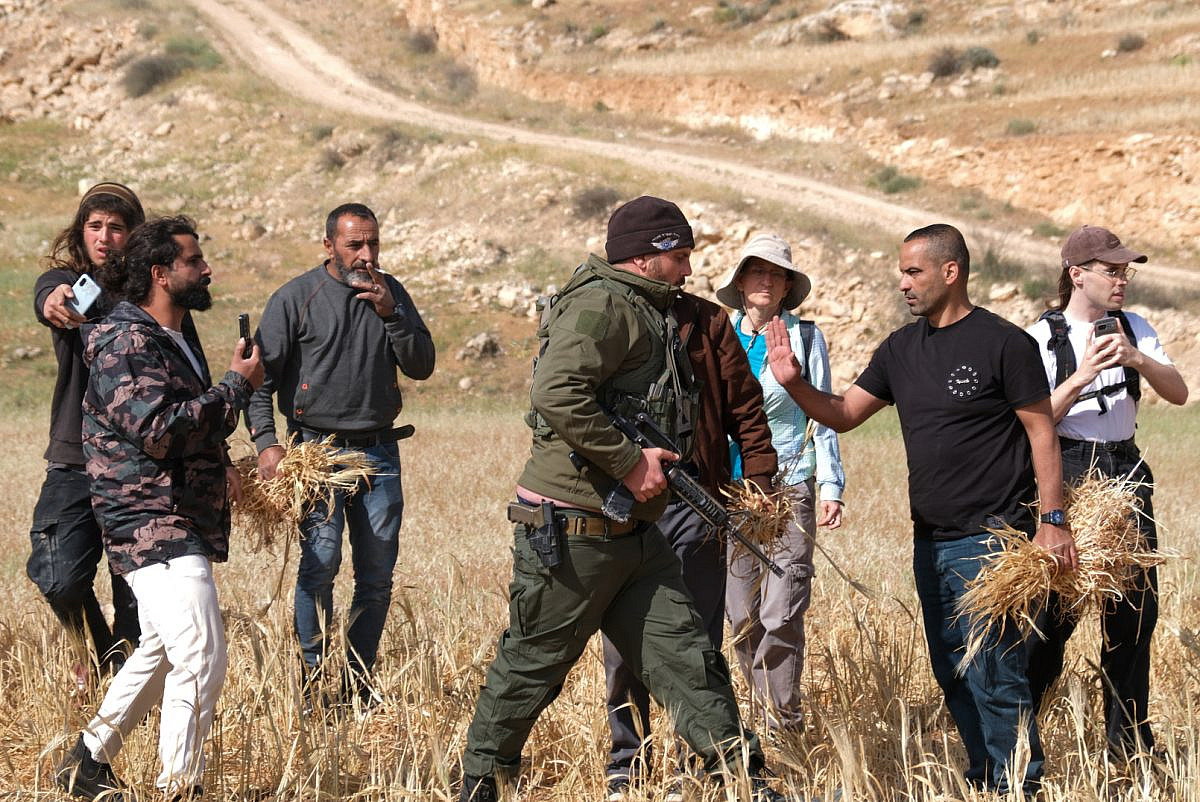 GeorgiaGee14's tweet card. Repeatedly harassed and chased off their land, farmers in Wadi Al-Rakhim could finally reap their crops last Friday — but only by sheer luck.