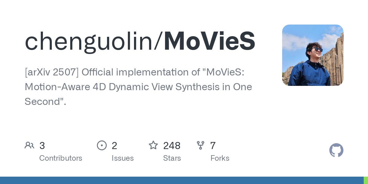Medal_AI's tweet card. [arXiv 2507] Official implementation of "MoVieS: Motion-Aware 4D Dynamic View Synthesis in One Second". - chenguolin/MoVieS