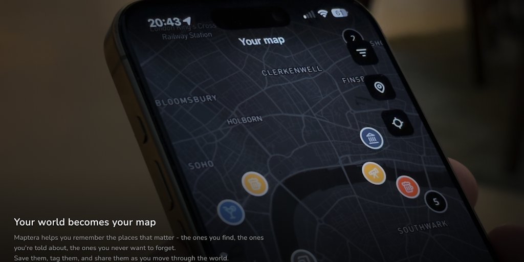 matzatorski's tweet card. Maptera helps you pin places that matter, organise them with tags and collections, and explore spots shared by others. Whether it's a cozy café, hidden beach, or playground, you’ll never forget a...