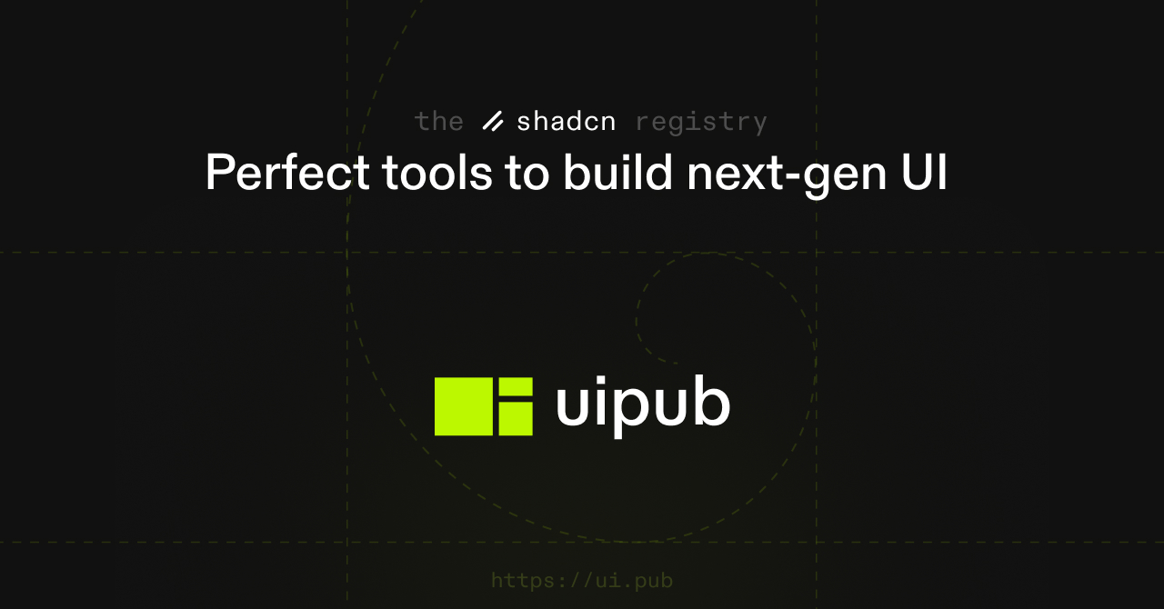 ui_pub's tweet card. Premium shadcn/ui components registry. UI Kits, Blocks, Templates.