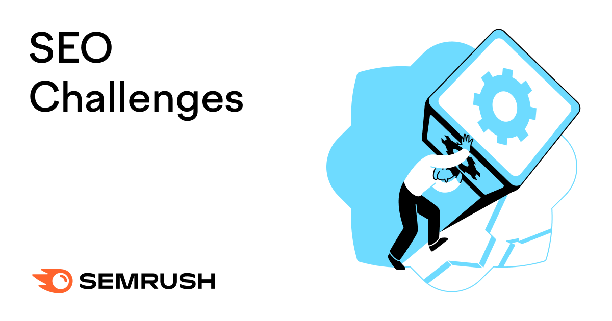 semrush's tweet card. Top SEO challenges include getting buy-in from stakeholders, incorporating AI, and growing competition.