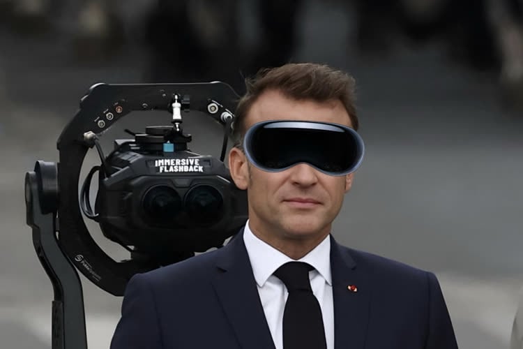 ImmersiveFlash's tweet card. La société Immersive Flashback, spécialisée dans les contenus immersifs pour le casque Apple Vision Pro, était présente hier lors du défilé du 14 juillet, sur les Champs Élysées. Plusieurs personnes...