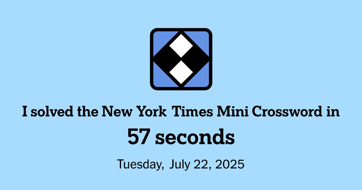 MontanaMJE's tweet card. All the fun of the larger New York Times Crossword, but you can solve it in seconds.