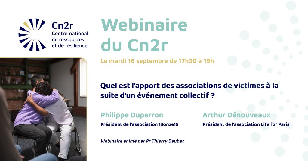 Arthur_Dvx's tweet card. Nous invitons Arthur Dénouveaux et Philippe Duperron, pour un webinaire sur la thématique « Quel est l'apport des associations de victimes à la suite d’un évènement collectif ? » 
