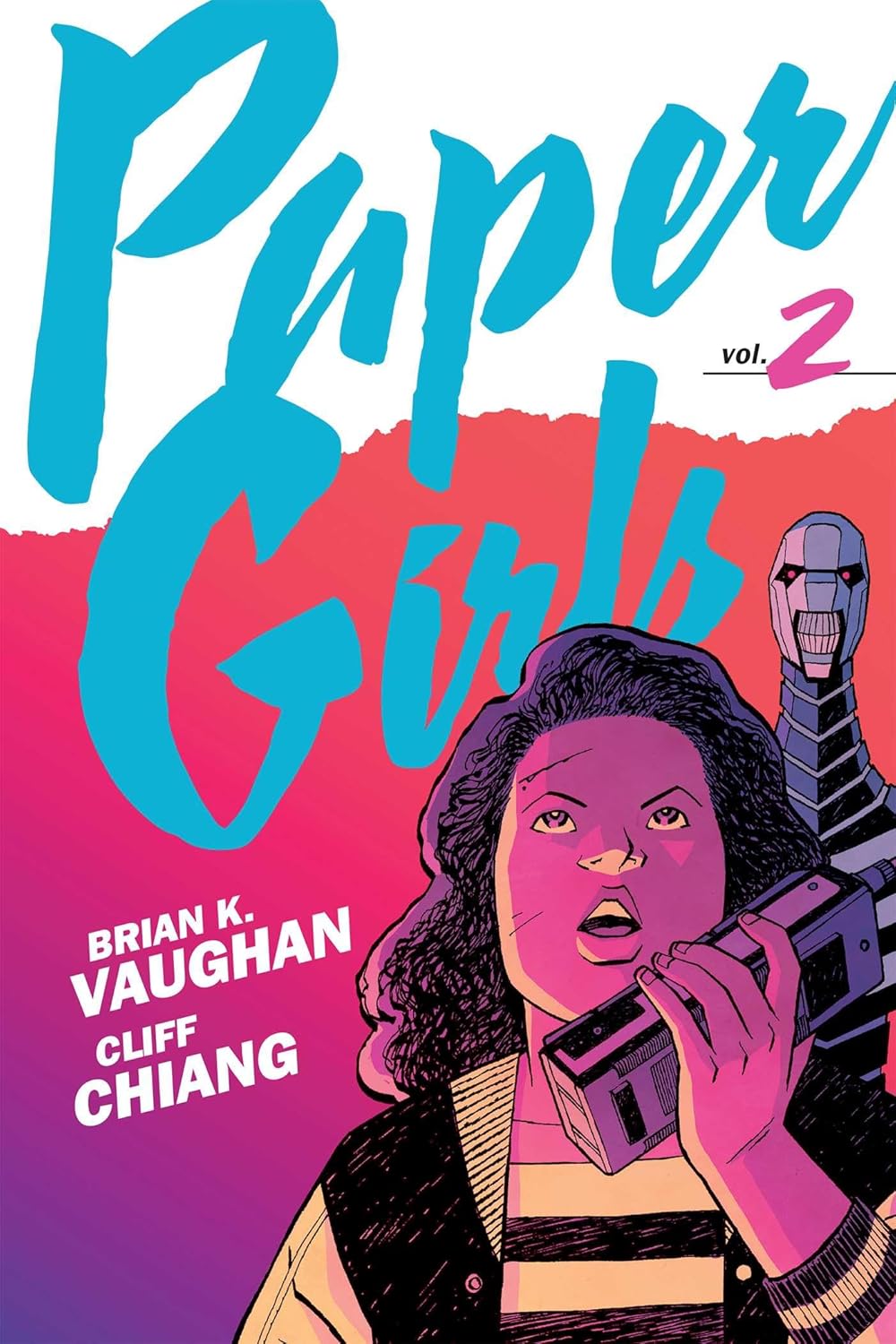 comicbookaddt's tweet card. Image Comics celebrates the 10th anniversary of Paper Girls with the new Paper Girls Backpack Edition, a compact format with new art by Cliff Chiang