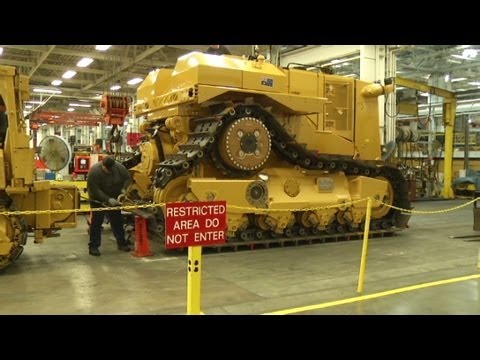 LogisticsStuff's tweet card. The Caterpillar supply chain is amazing considering the size of many of its parts. Caterpillar workers hand-build the 229,000-pound D11 tractor.