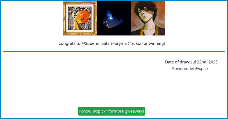 Beggy1c's tweet card. Congratulations to Superior.Sats, bryma, zukoi for winning the draw!