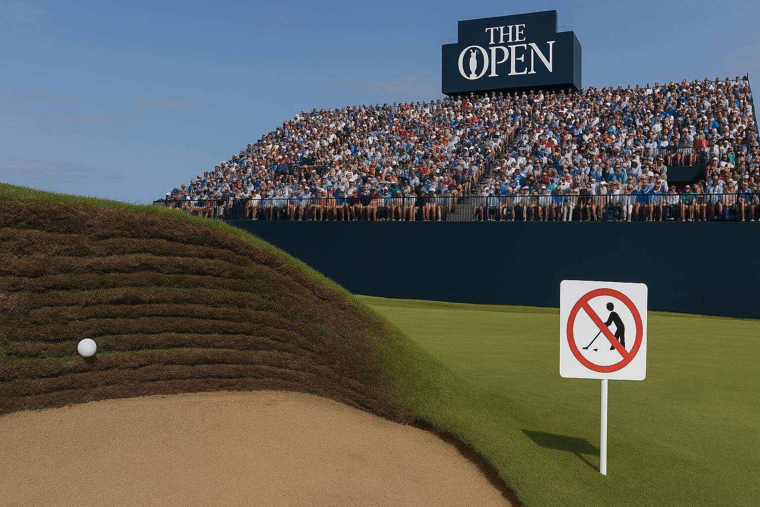 SteveCarroll77's tweet card. From ball bans to bunker drama, discover the unusual rules at The Open you won't encounter in your club competitions